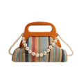 thumbnail image 1 of Bolso Tejido Paja para Mujer Mano Hobo Elegante Con Perlas Viajes Al Aire Libre, 1 of 9
