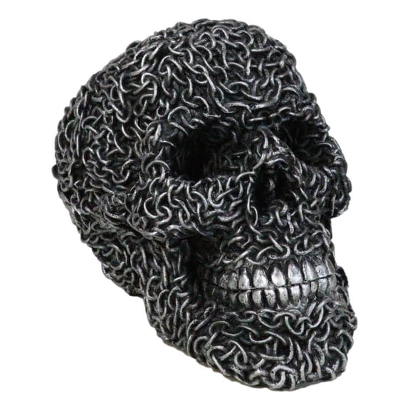 Gothic Mechanic Motor Chain Link Morphing Cranium Skull Skeleton Figurine