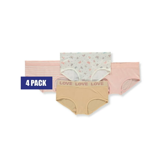 Sweet N Sassy Girls' 4-Pack Hipster Underwear Color: white/multi Size: 10 - 12