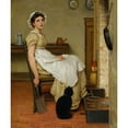 thumbnail image 2 of George Dunlop Leslie 15x17 Gold Ornate Wood Frame and Double Matted Museum Art Print Titled - Her First Place, 2 of 4