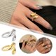 thumbnail image 2 of Anillo irregular con forma de gota de agua, transfronterizo europeo y americano, nuevo, abierto, ajustable, liso, con cuerda cruzada., 2 of 6