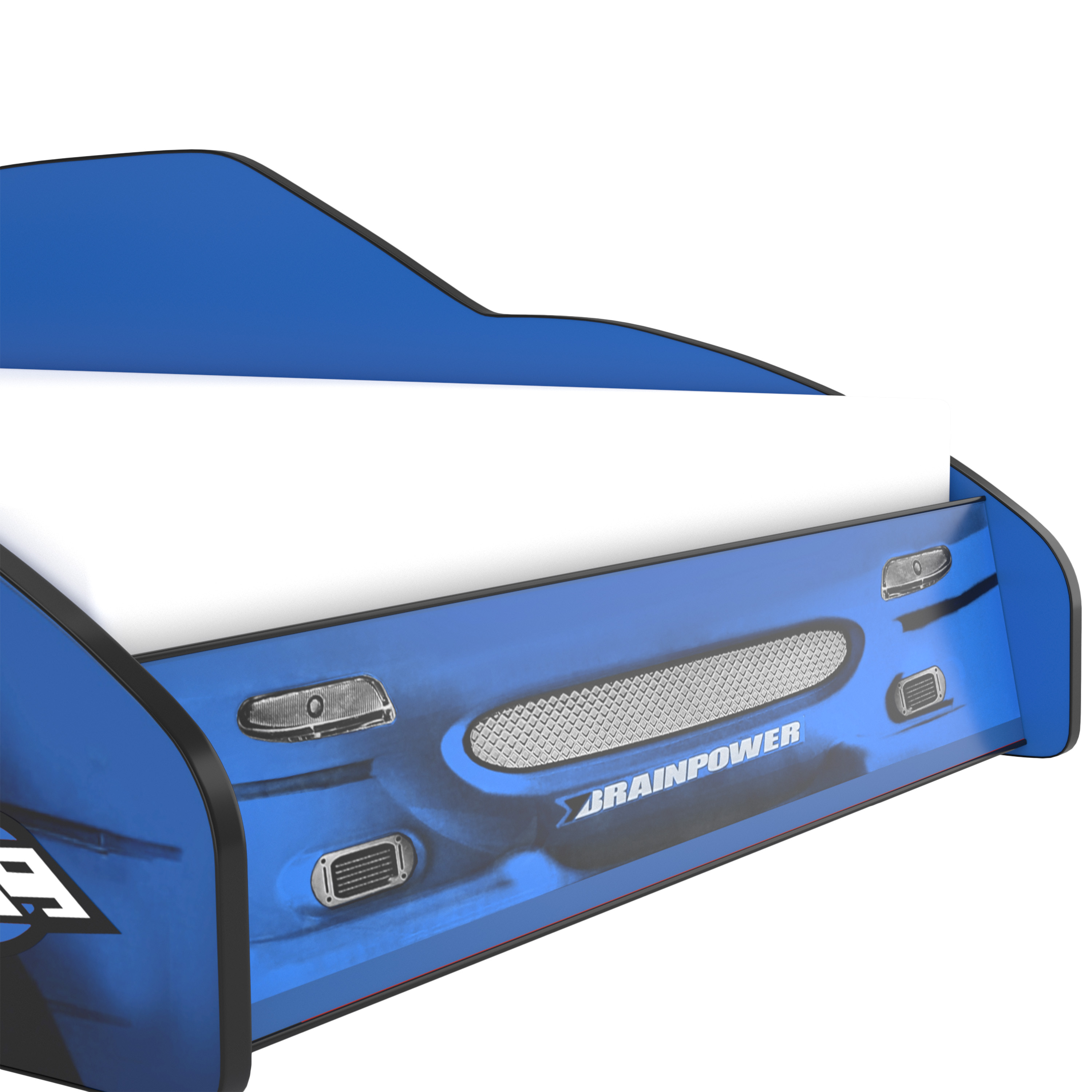 Furniture of America Roddy Kids Wood Twin Race Car Bed, Blue