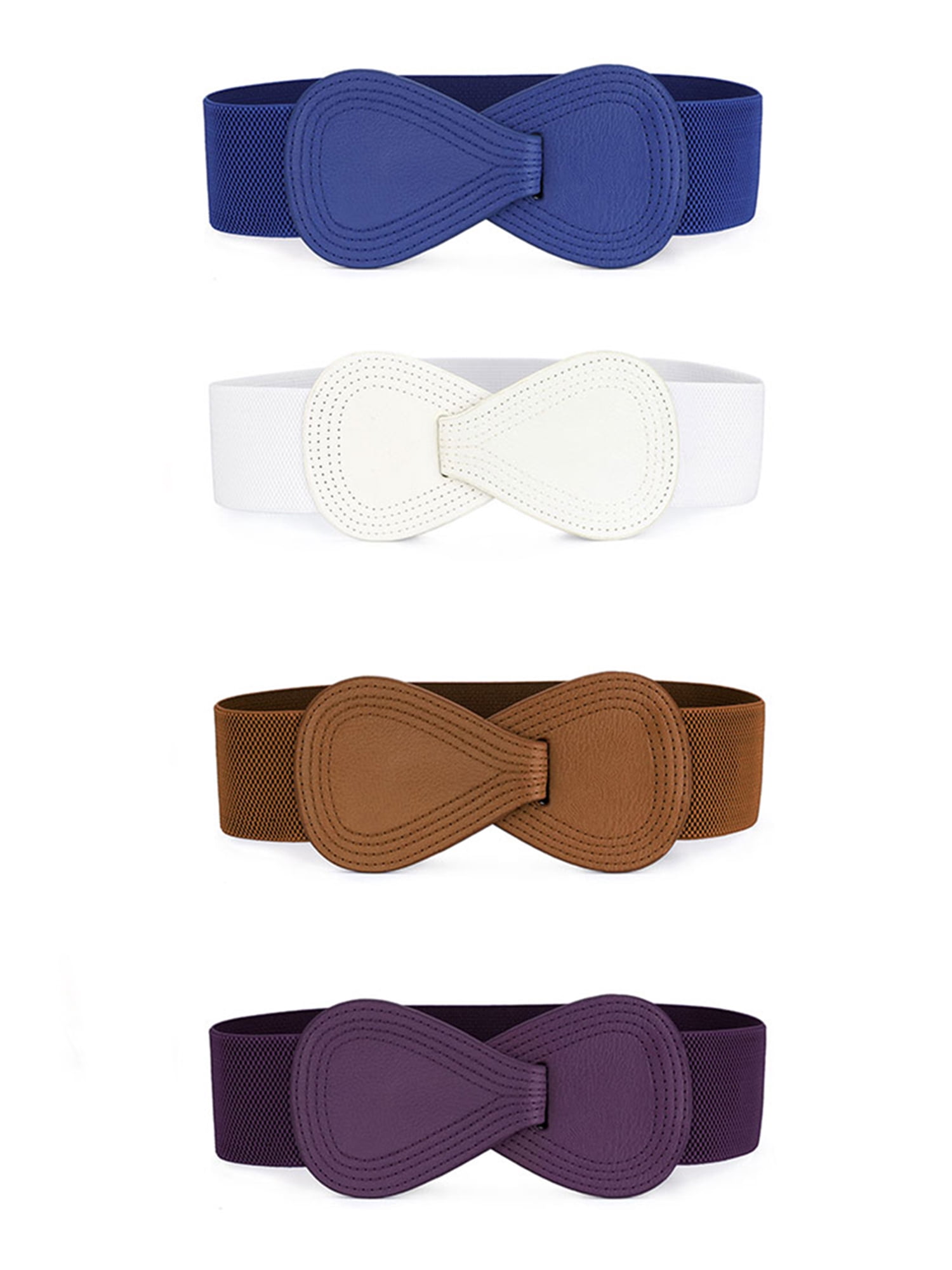 Women's Faux Leather Interlock Buckle Decorative Waist Belt
