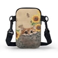 thumbnail image 2 of HELLHERO Double Deck Women Messenger Bag for Adult Casual Travel Women Shoulder Bag Polyester 4.33x1.97x7.09 Orange Cat Sunflowers, 2 of 7
