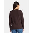 thumbnail image 3 of Time and Tru Women's Thermal Tee with Long Sleeves, Size XS-XXXL, 3 of 5