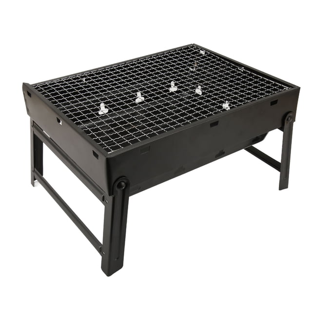 Outdoor BBQ Charcoal Oven, Foldable Barbecue Grill High Temperature Resistant Portable with Grid Grill for Picnic
