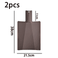 thumbnail image 2 of Folding Plastic Cutting Board - Chopping Board Kitchen Prep Mat - Brown, 2 of 5