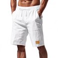 thumbnail image 2 of Men's Beach Bermuda Shorts 9 Inch Inseam Textured Lightweight Drawstring Summer Casual Short Pants with Pockets for Outdoor Vacation Travel Tropical Cruise, 2 of 10