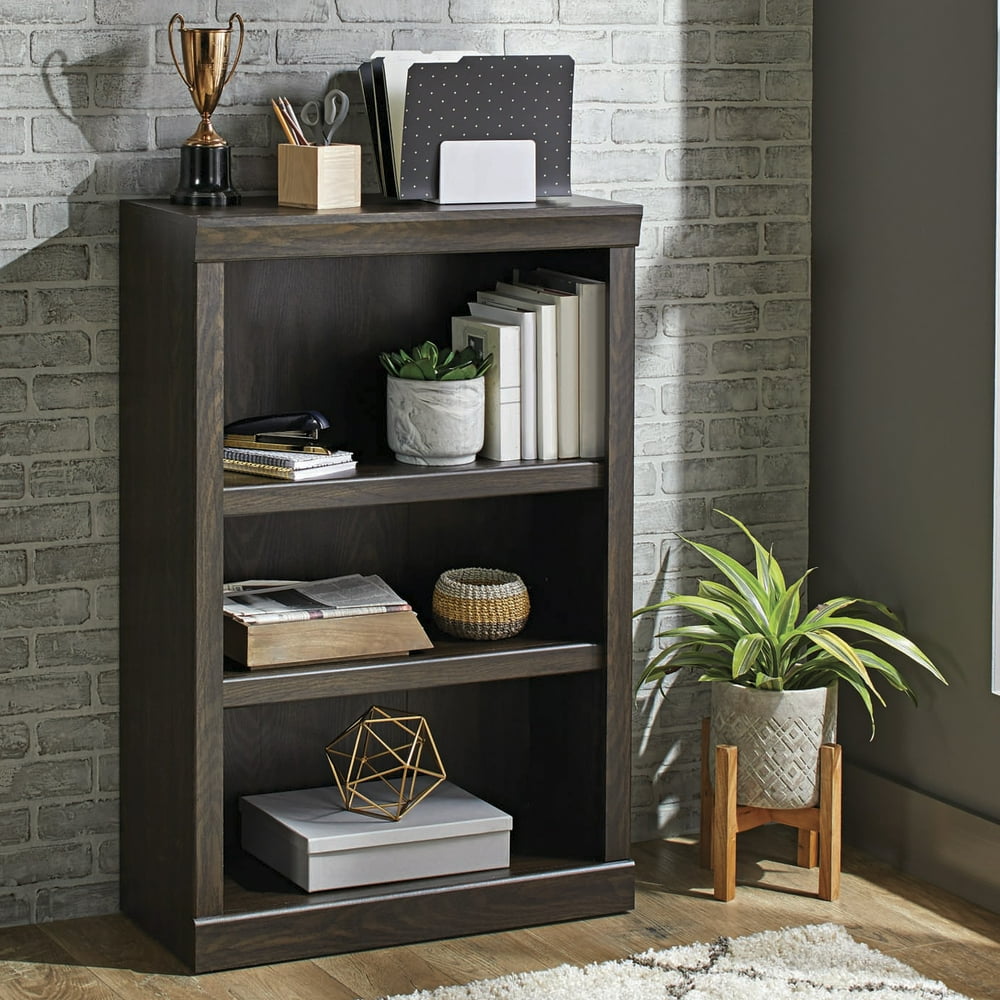 Better Homes & Gardens Glendale 3 Shelf Bookcase, Dark Oak Finish