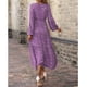 thumbnail image 2 of Vestido Largo Floral, Volantes De Vestido Largo Para Mujer Para Fiesta ANGGREK Púrpura XL, 2 of 6