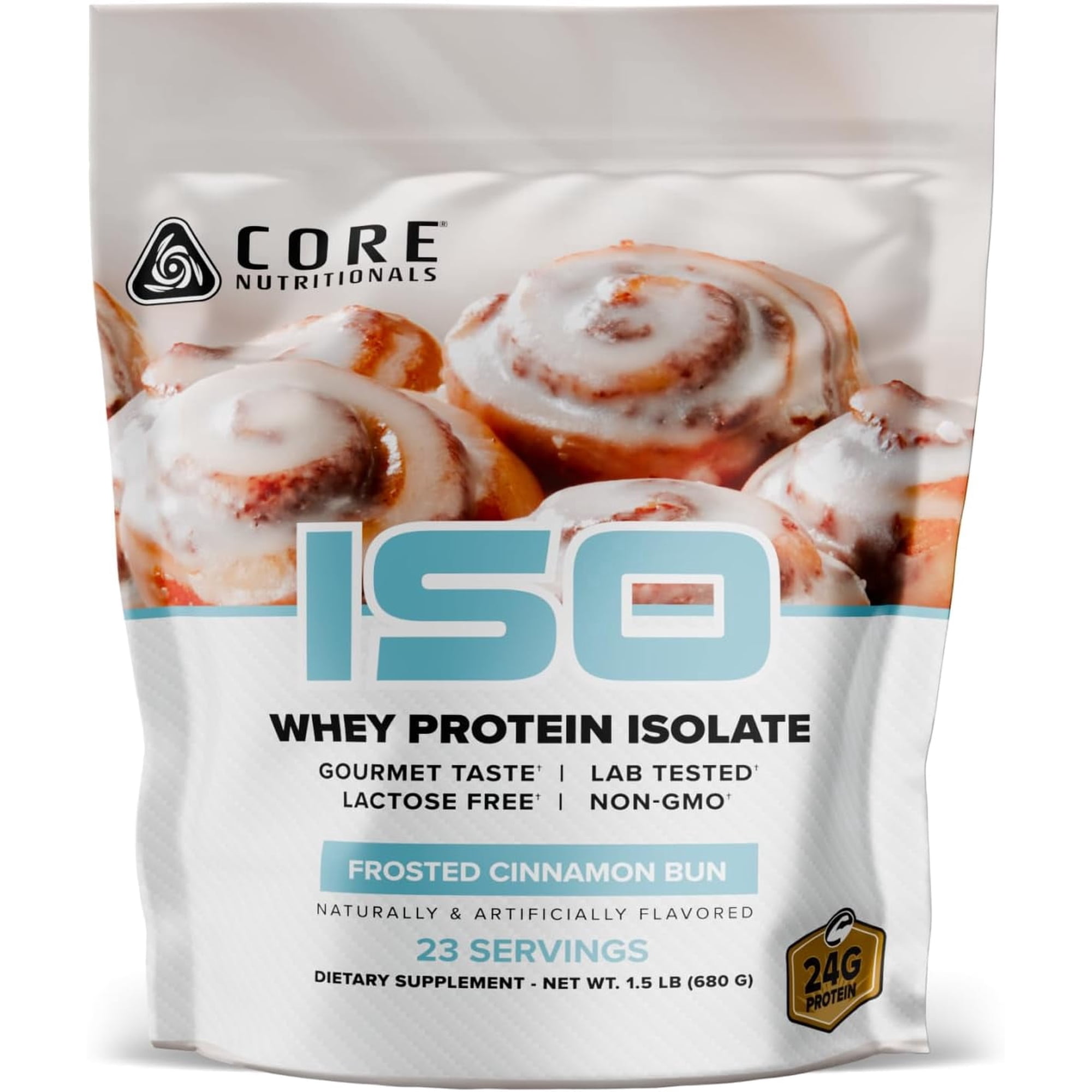 Core Nutritionals ISO Whey Protein Isolate | High-Purity Protein from Whey Isolate | Lean Muscle & Recovery Support | 23 Servings (Frosted Cinnamon Bun)