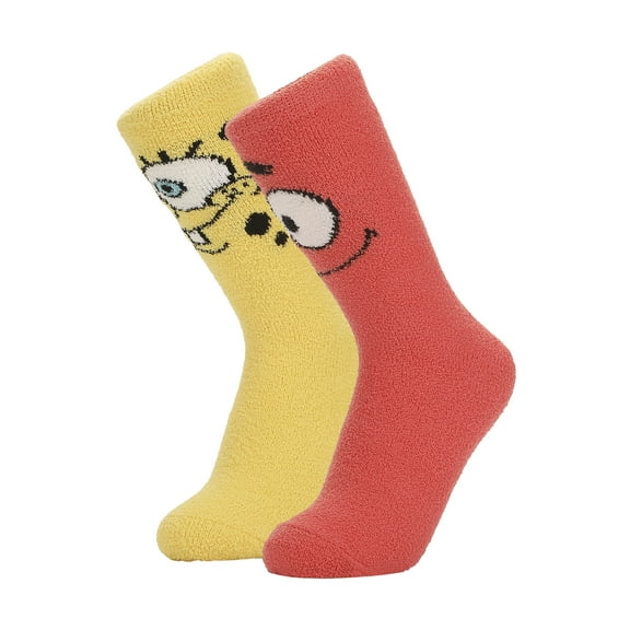 Spongebob Squarepants Spongebob and Patrick Womens Chenille Cozy Crew Socks
