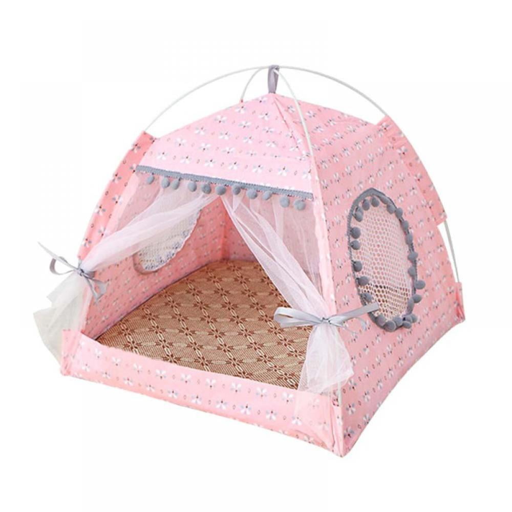 Pet Bed for Cat Dogs Puppy Cat Tent/Kitten Bed/Cat Hut Pet Teepee Tent for Indoor Outdoor Cute Cave Bed with Removable Washable Cushion Pillow