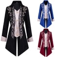 thumbnail image 2 of Chaqueta gótica victoriana estilo steampunk para hombre, frac de terciopelo morado vintage, levita medieval, uniforme, traje renacentista para hombre, 2 of 5