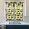 thumbnail image 3 of Rustic Wildflower Curtains 36 Inch - 3 Panel Farmhouse Bohemian Set with Vintage Floral Design, Rod Pocket Kitchen Window Drapes for Cottage Decor, 3 of 6
