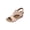 Beige, variant on Women Cutout T-Strap Hook and Loop Ankle Wedge Sandals Open Toe PU Summer Casual Beach