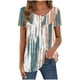 thumbnail image 1 of Mujeres de Verano Tops de Manga Corta Impresa Casual Cuello Redondo Plisado Superior 95% Poliéster 5% Spandex, Blusa de Moda para Todas las Estaciones, 1 of 6