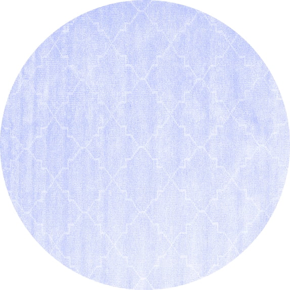 Ahgly Company Indoor Round Abstract Blue Contemporary Area Rugs, 3' Round