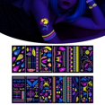 thumbnail image 3 of 12 piezas de tatuajes que brillan en la oscuridad que reaccionan a la , pegatinas para suministros de fiesta Estilo A, 3 of 8