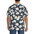 thumbnail image 3 of Fuzoiu Daisies Flowers Print Men's Casual Short,Men's Short Sleeve Shirt,Mens Casual Button Down Shirts,Cuban Collar Summer Shirt for Beach, Vacation, and Outdoor Activities-3X-Large, 3 of 5