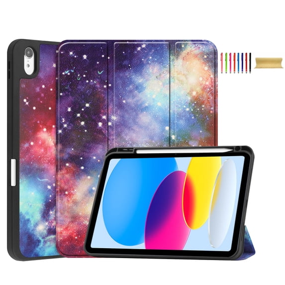 Mantto Smart Case for iPad 10.9-inch 2022, Soft TPU Frosted Back Cover Slim Shell Protective Case with Stand Auto Sleep/Wake Case for Apple iPad 10th Generation 10.9" 2022, Galaxy