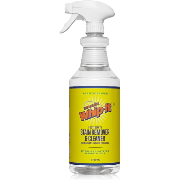Whip It Cleaner, Multi Purpose Stain Remover Professional Strength Spray, Plant Based Enzyme Cleaner, Cleaning Food, Coffee, Wine, Baby Stains, Pet Stains, Over 500 uses, Made in USA, 32 OZ