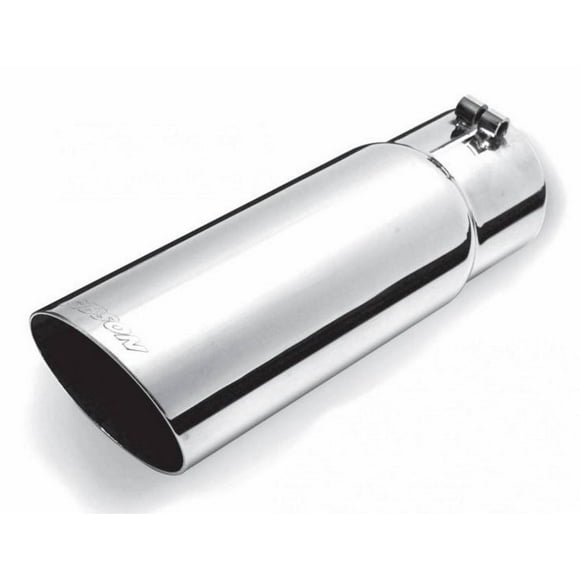 Gibson Exhaust Exhaust Tail Pipe Tip 500374 2-1/2 Inch Inlet; 3-1/2 Inch Outlet; Stainless Steel; Round; Angled Cut; 12 Inch Length