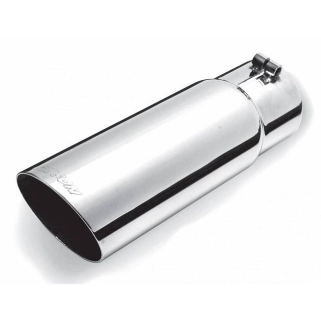 Gibson Exhaust Exhaust Tail Pipe Tip 500374 2-1/2 Inch Inlet; 3-1/2 Inch Outlet; Stainless Steel; Round; Angled Cut; 12 Inch Length