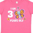 thumbnail image 4 of Inktastic I Am 3 Years Old Cute Smiling Butterfly with Flowers Girls Toddler T-Shirt, 4 of 5