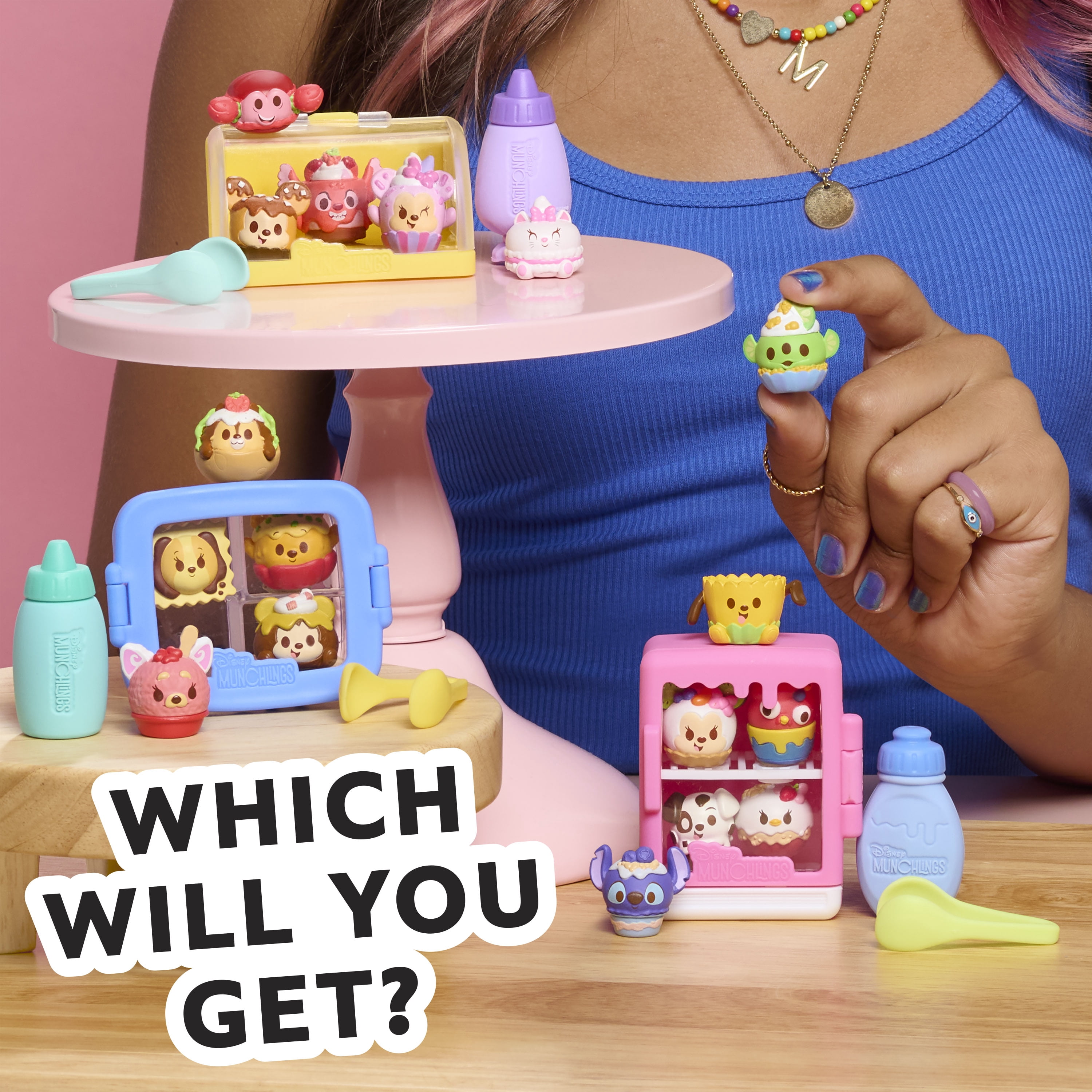Disney Munchlings Mini Munch Displays, 7-piece Color Change Figure Set, Blind Box, Kids Toys for Ages 3 Up by Just Play