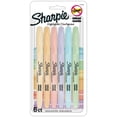 thumbnail image 1 of Sharpie Pocket Highlighters, Mild Pastel Colours, Assorted, Chisel Tip, 6 Count, Narrow tip highlighters, 1 of 5