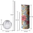 thumbnail image 5 of 20oz Pioneer Flower Skinny Tumblers Stainless Steel Tumbler with Lid and Straw,Vacuum Insulated Double Wall Travel Tumbler Cups with Cleaning Brush for Coffee,Tea, 5 of 6