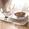 thumbnail image 2 of Bowl Doble Inclinado para Mascotas, Diseño Ergonómico para Cuidar la Columna Vertebral de Gatos y Perros, Hecho de Plástico Transparente de Alta Durabilidad, Incluye Bolsa OPP para Almacenamiento., 2 of 5