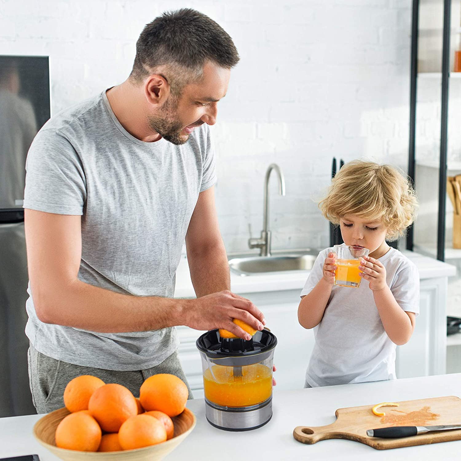 Lemon Squeezer Electrically High Juice Yield - Juicer, Orange Squeezer 2 Directions Of Rotation - Electric Juicer 2 Cones - Oranges Stainless Steel Citrus Squeezer