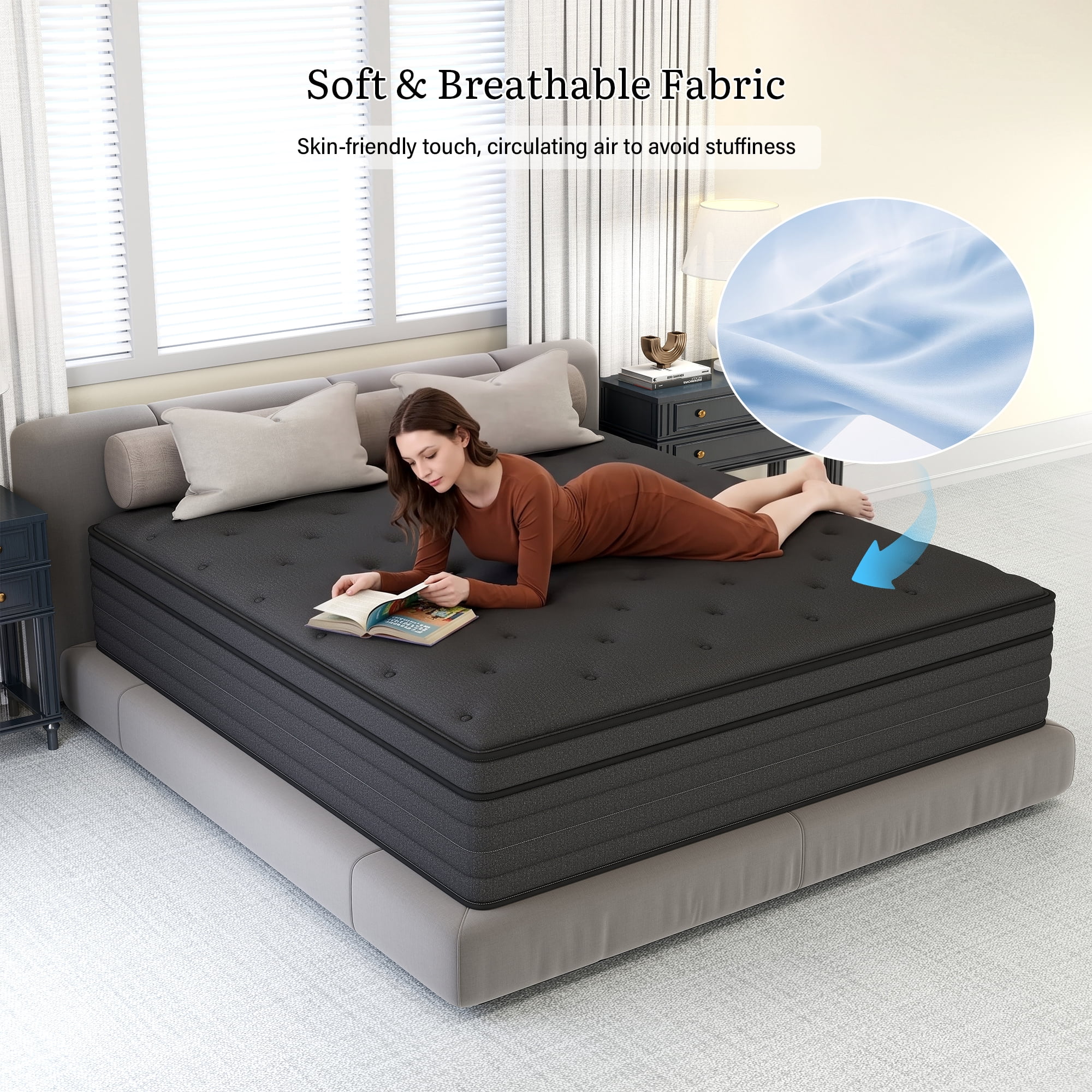 14 inch King Mattress,Hybrid Mattresses Medium Firm in a Box