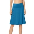 thumbnail image 3 of Womens High Waist Fold Over A-Line Flared Midi Swing Skirt, 3 of 8