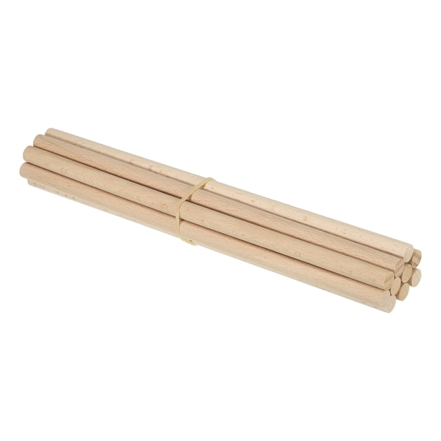 Unique Bargains 1/2 x 12 Inch Dowel Rods Wood Sticks Unfinished Wooden Dowel Rods Round Dowels Sticks 10 Pcs
