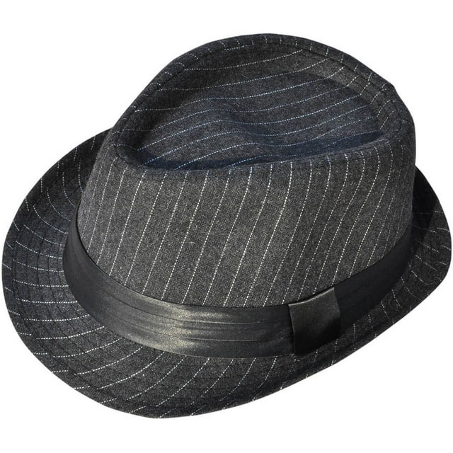 Simplicity Unisex Structured Gangster Trilby Wool Fedora Hat, 3075_Charcoal Gy