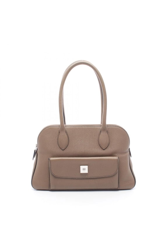 Pre-Owned Hermes Carabas 35 Shoulder Bag/Handbag, Leather, Togo Women's, Gray