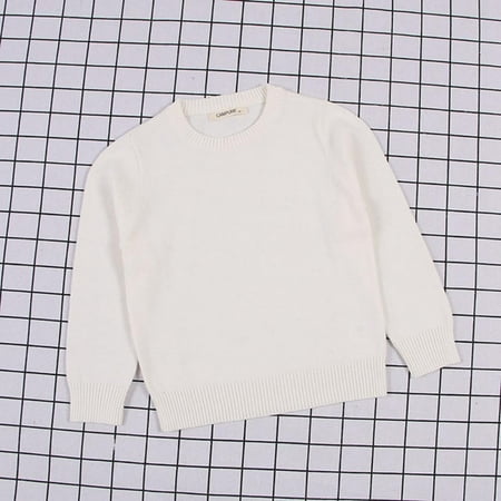 

Xinhuaya 1-8T Toddler Kid Boy Girl Unisex Fall Sweater Solid Color Long Sleeve Knitted Pullover Tops
