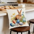 thumbnail image 6 of Uutvery Easter Bunny Pattern Pillow Cover 45cm, Linen Sofa Cushion Cover Multicolor, Holiday Home Decor for Living Room Bedroom, Invisible Zipper Decorative Case, 17.72x17.72 Inches, 6 of 7