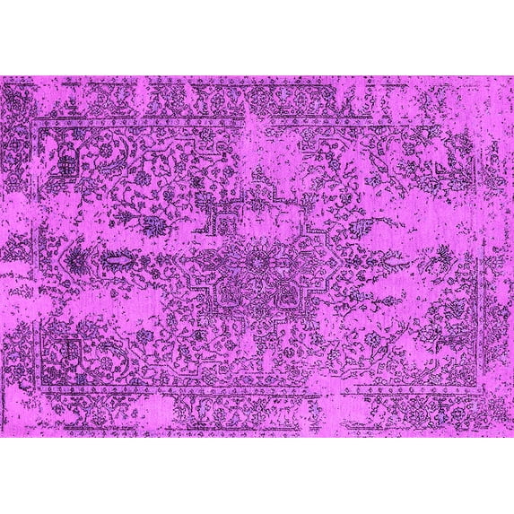 Ahgly Company Indoor Rectangle Oriental Pink Industrial Area Rugs, 7' x 9'