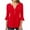 Red, variant on HBYJLZYG Henley Shirts For Women Y2K, Solid Three Quarters Sleeve T-Shirt Casual Bell Sleeve Button Tops