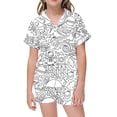 thumbnail image 1 of Ensemble de Pyjama Décontracté à Manches Courtes pour Filles, 1 of 4