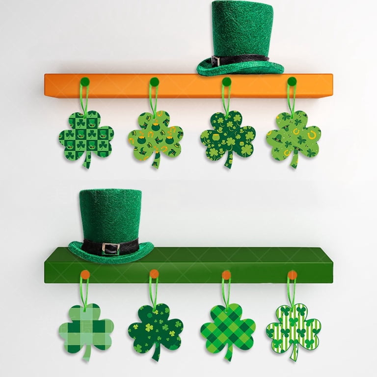 St. Patrick's Day Acrylic Heart Decor - Table Centerpiece With Shamrocks & Leprechaun