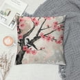 thumbnail image 2 of Creowell Japanese Cherry Blossoms Decorative Throw Pillow Covers Pillows Case Square Cushion Cover Standard Pillowcase for Sofa Couch Bedroom Patio  White, 2 of 5