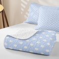 thumbnail image 4 of Erosebridal Baby Blue Polka Dot Twin Quilt Set,Off-White Circle Fresh Twin Coverlet Set For Girls,2 Pieces, 4 of 7