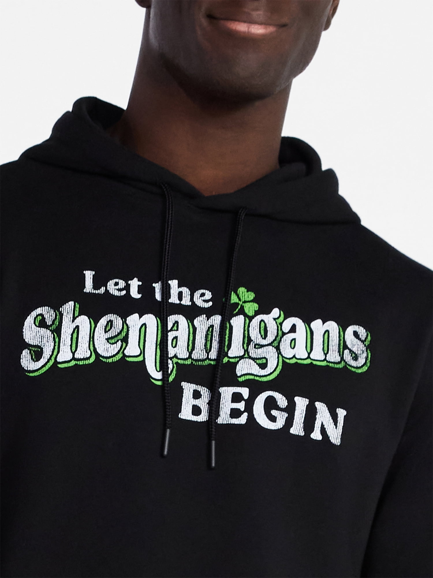 Saint Patrick's Day Men's Shenanigans Graphic Fleece Hoodie from Way to Celebrate, Sizes S-3XL
