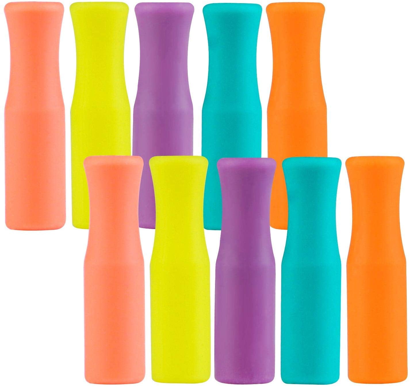 Kereda 10 Pack Straw Covers Multicoloredֱ Silicone Straw Tips for Metal Straws 