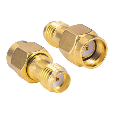 SMA RF Coaxial Coax Adapter SMA Female (No Pin) to RP-SMA Male (No Pin) Antennas Connector for WiFi Antenna,FPV Drone Security Camera,Signal Booster,LTE Router 2-Pack